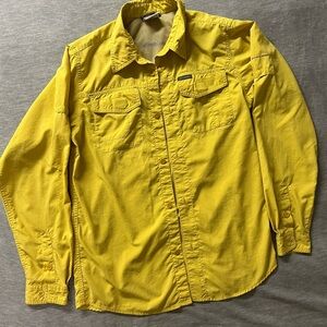 Columbia Sunlit Yellow Shirt youth size L - Omni Dry athletic outdoor shirt